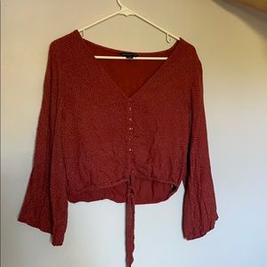 Red polka dot blouse